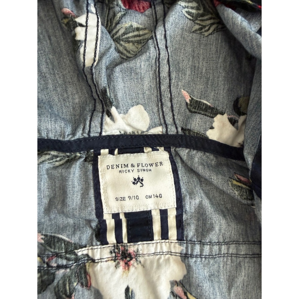 Denim & Flower Ricky Singh Girls Lightweight Hooded Floral Jacket Size 9/10 - Picture 9 of 12